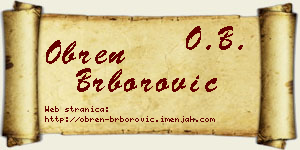 Obren Brborović vizit kartica